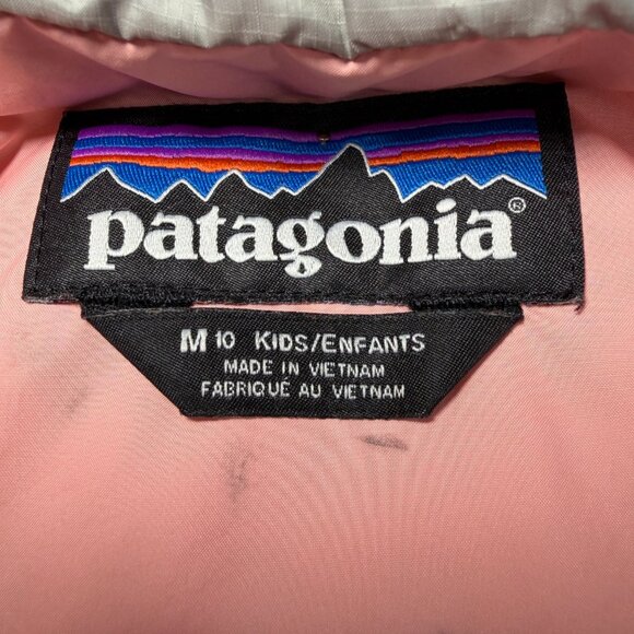 Girls PATAGONIA Nano Puff Jacket Gray Pink Medium / 10 - Picture 13 of 14